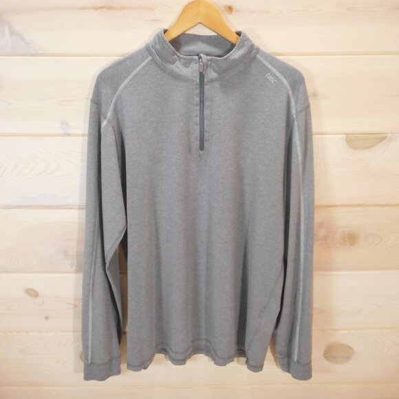 tasc Mens XL Performance Quarter Zip Shirt Gray MOSOtech Bamboo Blend Pullover - Picture 1 of 10